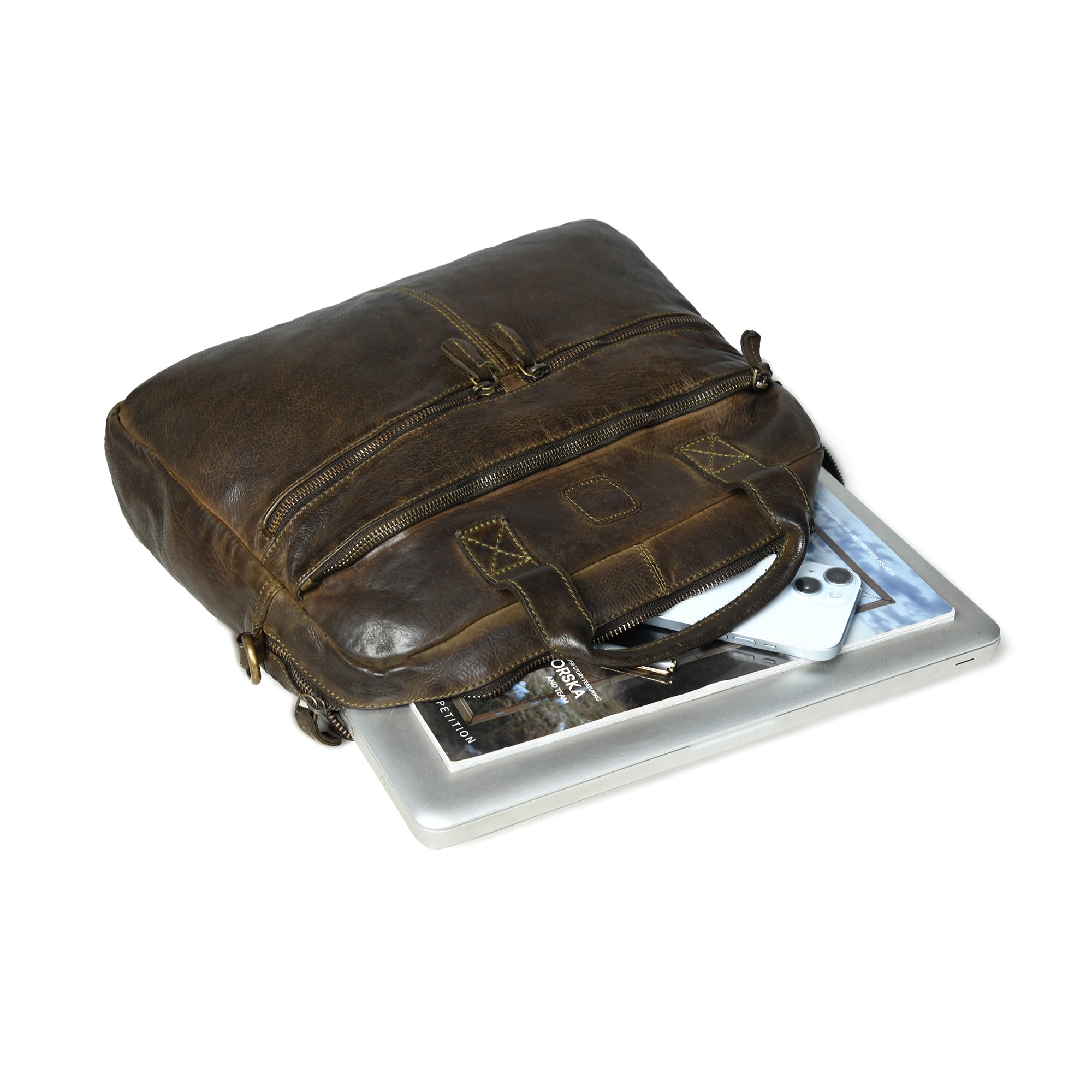 Voyager Vintage Leather Laptop Bag